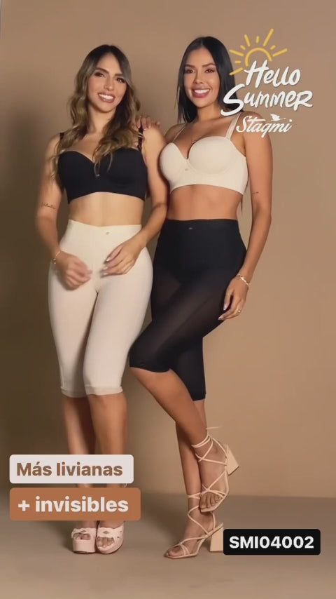 - Panty largo SMI04002 Ultrainvisible con realce natural
- Vista posterior del panty SMI04002 sin costuras en glúteos
- Detalle de encaje en piernas y control de muslos del panty SMI04002