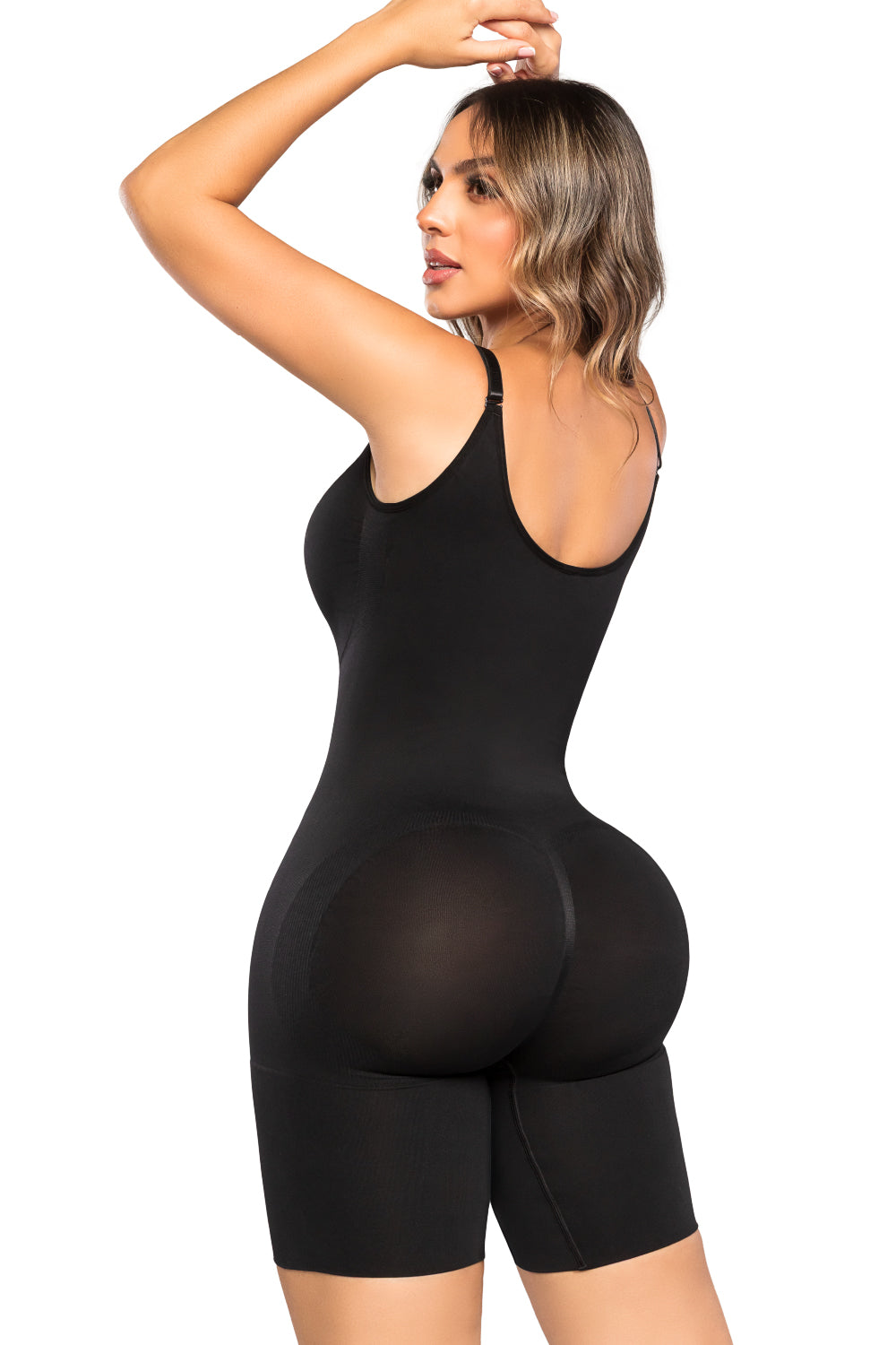 - Faja Seamfree SMI7153 sin escote con efecto Push Up Glutes Aproved
- Faja sin costuras SMI7153 con cobertura total y tela transpirable
- Detalle posterior de faja Seamfree SMI7153 con realce natural