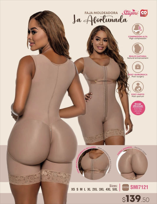7121 LA AFORTUNADA SHAPEWEAR WITH BRA AND 3 LINES OF HOOKS