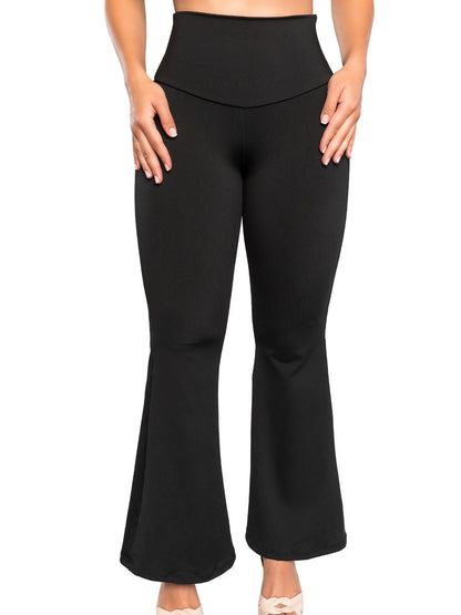 - Legging SMI0092 negro con faja interna y bota campana
- Vista posterior con pretina en forma de corazón
- Legging moldeador de tiro alto con efecto lifting invisible