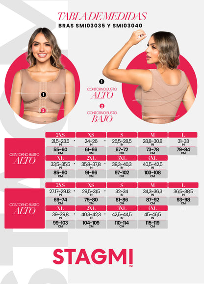- Brasier SMI03050 control de espalda con encaje
- Vista frontal brasier copas completas y contorno liso
- Tirantes anchos ajustables soporte busto