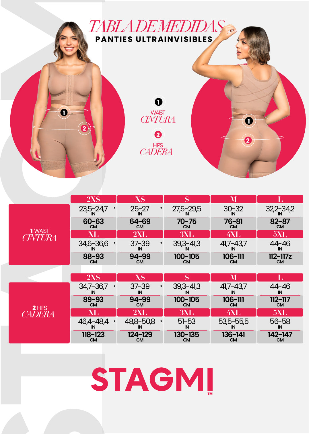 - Panty cachetero SMI04027 con realce natural y encaje
- Vista posterior del panty Ultrainvisible SMI04027 
- Detalle de cintura con ajuste y tanga gratis incluida SMI04027