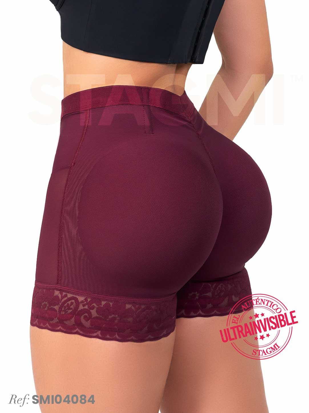 Panty Cachetero Moldeador SMI04084 con Encaje y Compresión Media