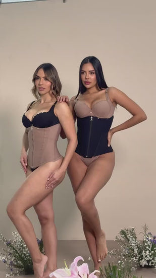 - Cinturilla SMI2025 con doble cierre y compresión estética
- Vista lateral mostrando el soporte lumbar
- Estructura anatómica que define la cintura sin incomodar